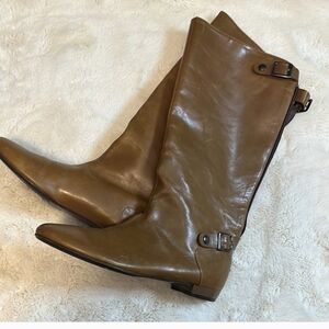Versani Italiay Brown Leather Riding Boots Sleek Design EUC Purchased In Italy
